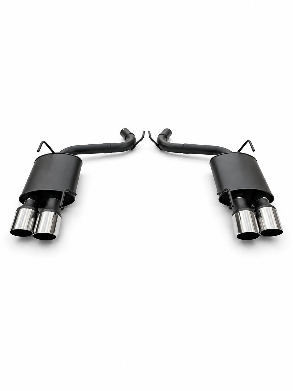 Tłumik końcowy przelotowy FORD MUSTANG GT VI 2.3 / 3.7 / 5.0 – 4×100 mm, srebrne ostre końcówki