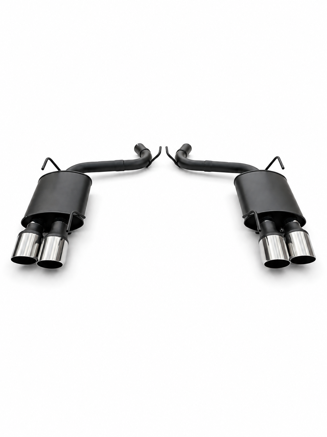 Tłumik końcowy przelotowy FORD MUSTANG GT VI 2.3 / 3.7 / 5.0 – 4×100 mm, srebrne ostre końcówki